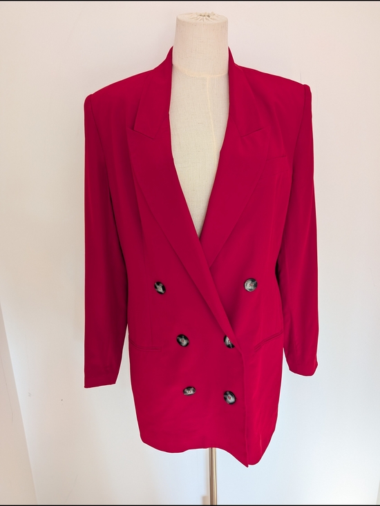 Hugo Buscati Jackets & Blazers - Hugo Buscati Silk Double-Breasted Bright Red Blazer